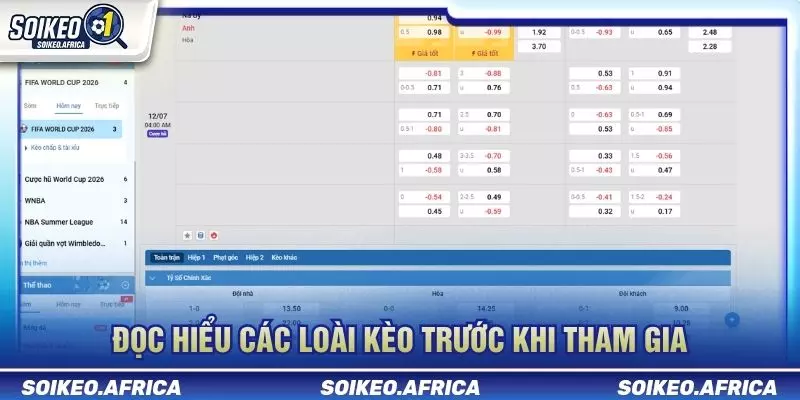 Đọc các nhóm tỷ lệ khi soi keo online